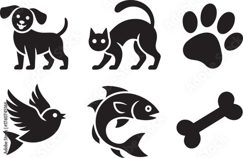Charming pets and animal icons for your designs