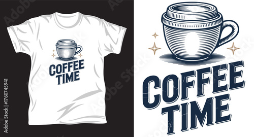 Coffee graphic vector t-shirt design print.