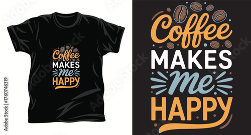 Coffee graphic vector t-shirt design print.