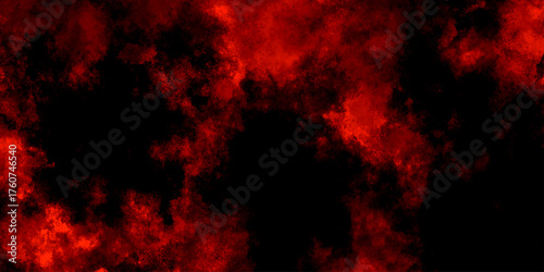 Abstract grunge red and black powder explosion cloud on black background. dark red smoke Like cloud wave effect on black. dark fire flame grunge texture background. toned fiery red sky.