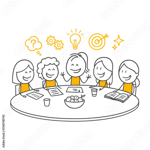 A Peak of Teamwork The Birth of Creative Thought and New Ideas Exchange of Ideas and Collaboration on the Path to Success.