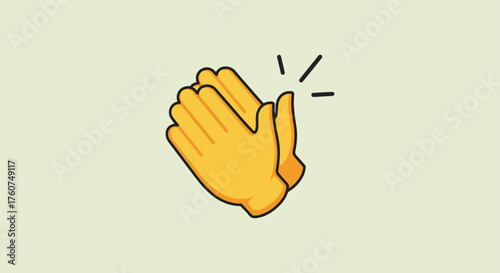 Yellow hands clapping emoji with radiating lines
