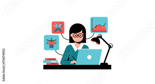 Business analyst working on strategy data and service tasks