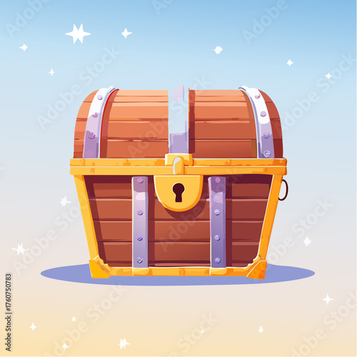 Schatztruhe mit Lederbändern 