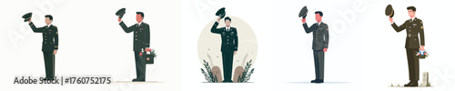 vector of an army soldier raising his hat