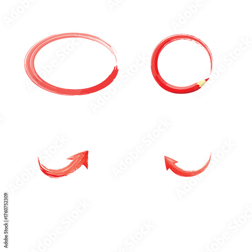 red circle and arrow set