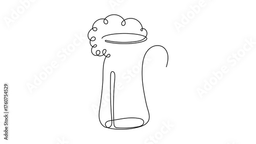 Minimalistic continuous line art motion, set of bar cocktail glasses. Includes popular cocktails such as Martini, Mojito, Margarita, Cosmopolitan, and Whiskey Sour. Perfect for use in bar menus video