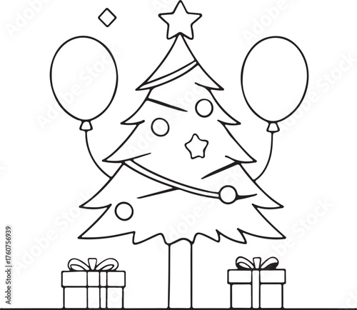 Funny cartoon illustration of a clown and girl with balloons for a birthday party celebration design