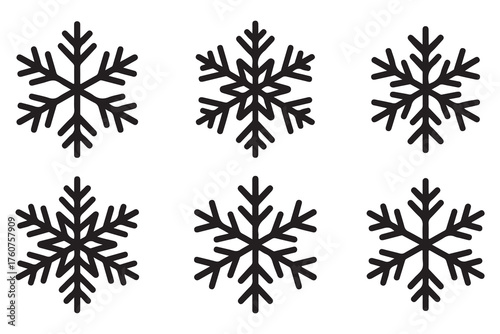 Wallpaper Mural Snowflake silhouette icon, simple winter cold weather symbol isolated on white background
 Torontodigital.ca