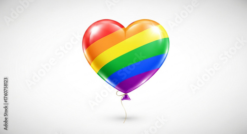 Rainbow heart balloon colorful heart shaped balloon with rainbow colors for pride month celebration and love