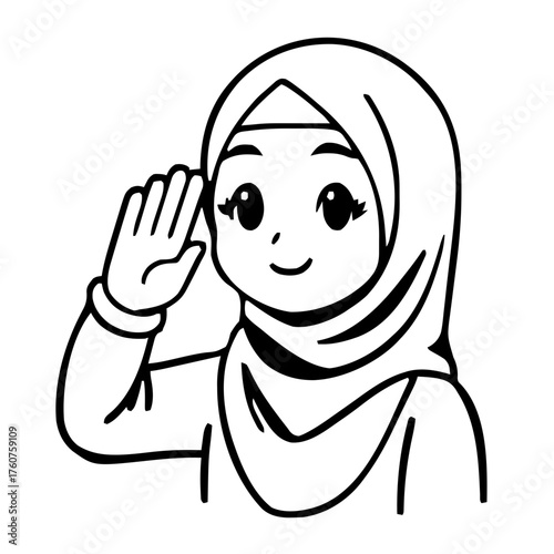 Emoji – person wearing hijab, saluting