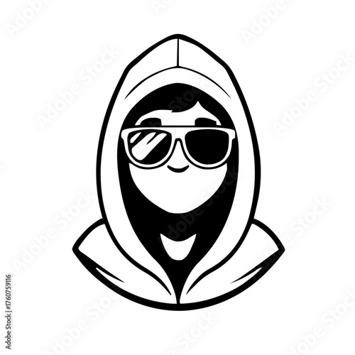 Emoji – person wearing hoodie, monocle look