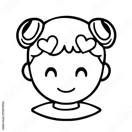 Emoji – person with bun, heart eyes