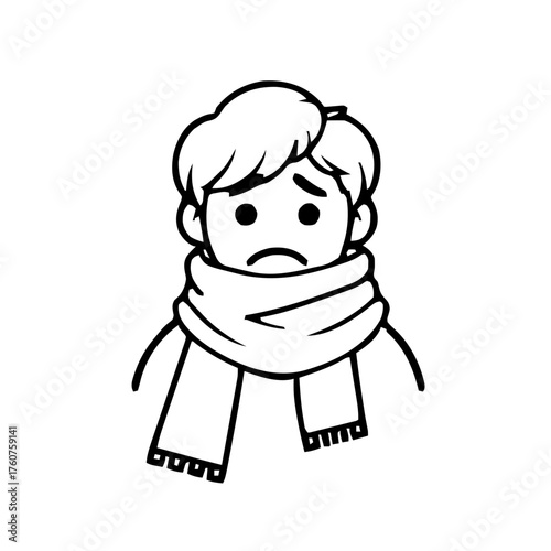 Emoji – person wearing scarf, sad