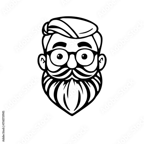 Emoji – person with beard, nerd face