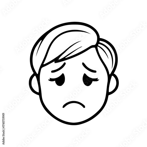 Emoji – person with short hair, sad
