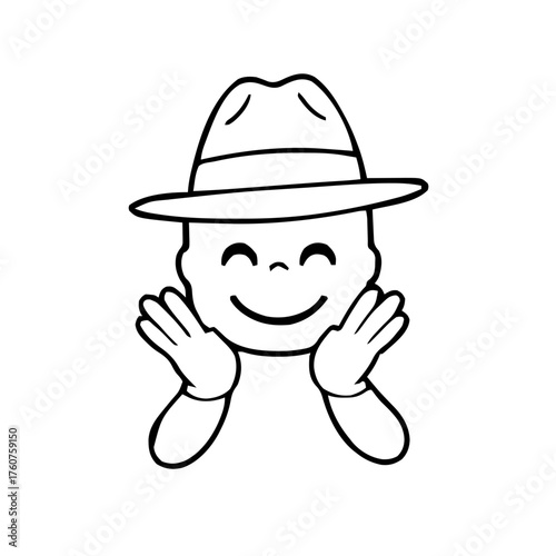 Emoji – person wearing fedora, clapping hands