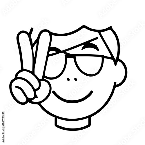 Emoji – person with eye patch, victory sign