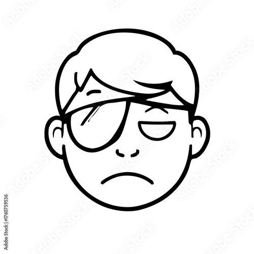Emoji – person with eye patch, sad