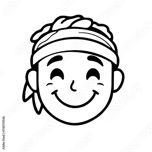 Emoji – person wearing headband, smiling