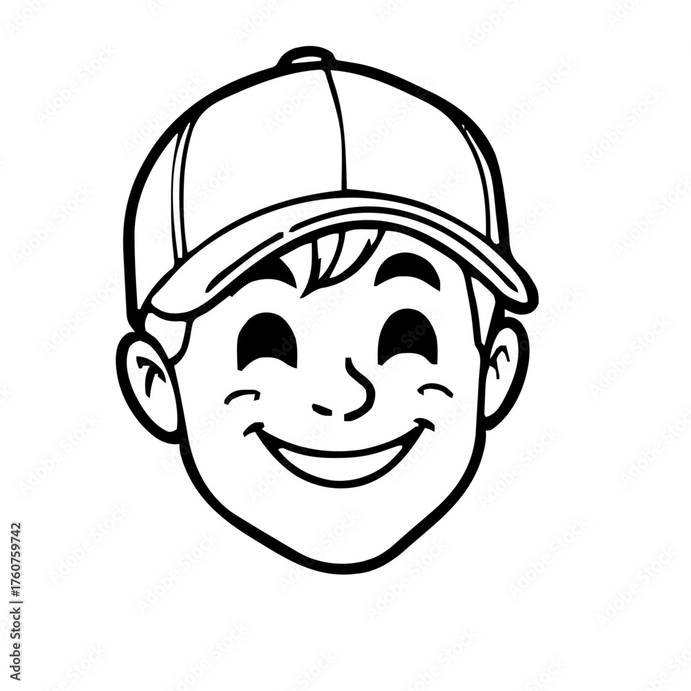 Fototapeta premium Emoji – person wearing baseball cap, peace sign