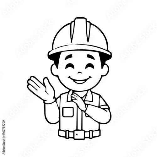 Emoji – person wearing construction hard hat, clapping hands