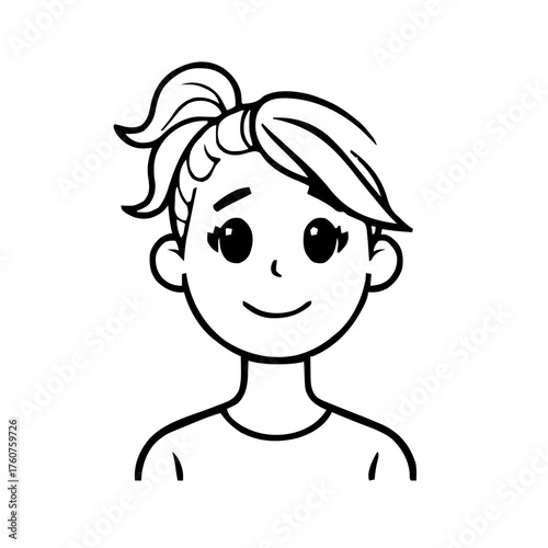 Emoji – person with ponytail, unamused