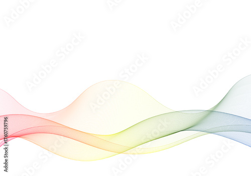 Spectral Rainbow of Wavy Lines Illustrating a Harmonious Sound Flow. Eps 10