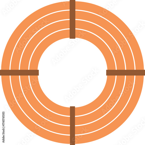 Orange target with crosshairs aiming for success