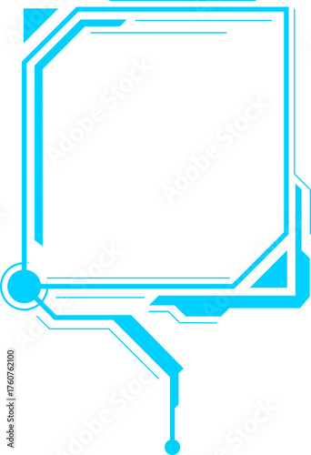 Futuristic sci fi hud interface displaying information text box