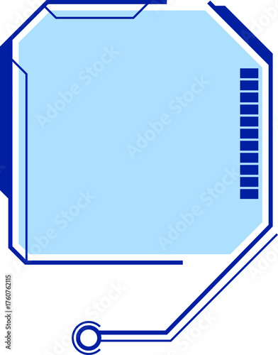 Communication message box with futuristic interface design