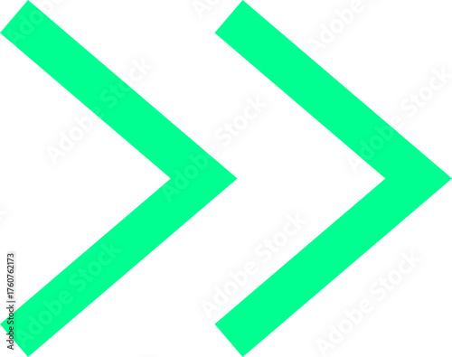 Double green chevron navigating next direction symbol