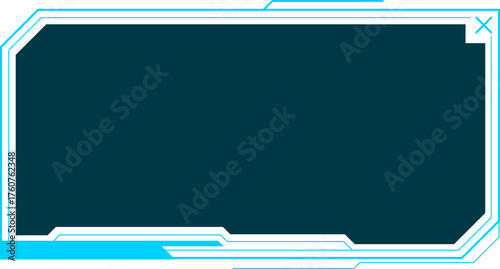 Futuristic digital user interface hud screen border frame