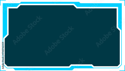 Futuristic digital blue frame displaying modern tech interface