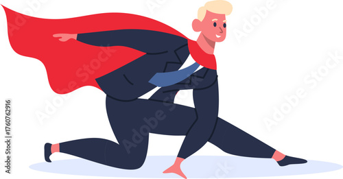 Businessman superhero ready for new business start
