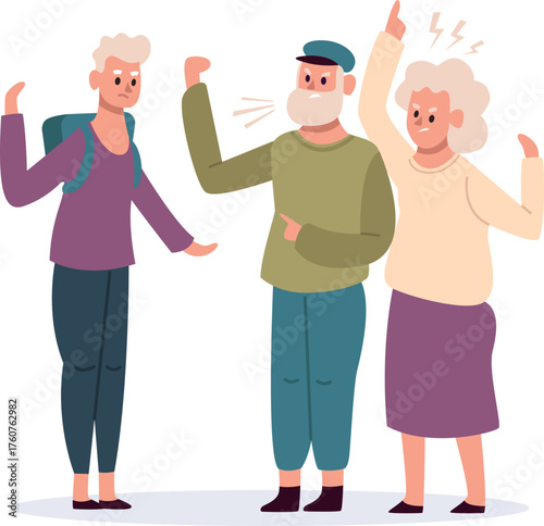 Parents arguing with teenager creating family conflict