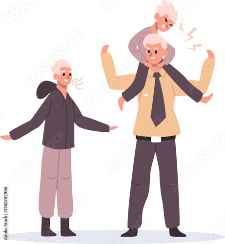 Family conflict creating parenting stress and children arguing