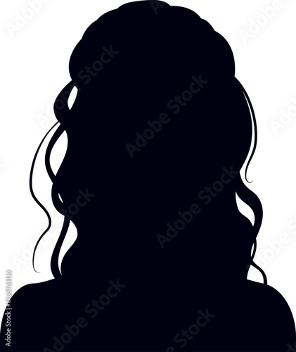 Woman silhouette profile with elegant updo hairstyle