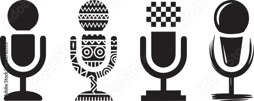 Microphone icon recording audio sound broadcast communication podcast studio
