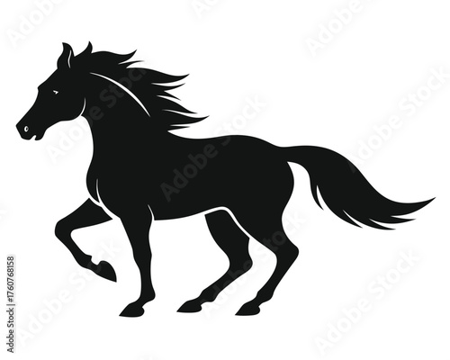 Horse galloping silhouette illustration 