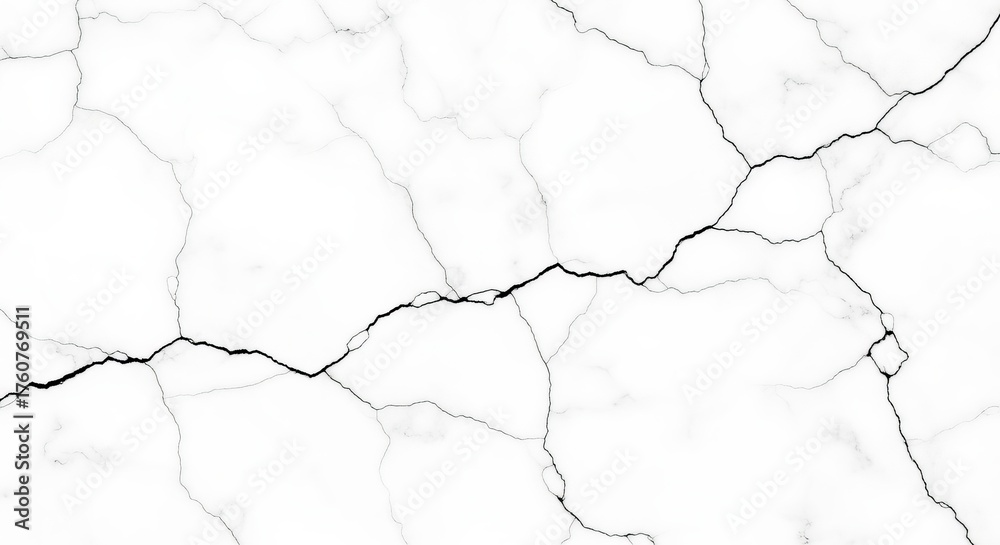 Fototapeta premium Cracked pattern abstract background. Close up abstract view of fine intricate cracks on a stark white textured surface