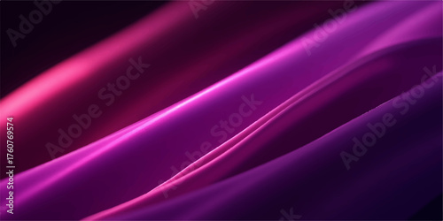 Abstract flowing waves of vibrant pink and purple light with subtle glowing particles
