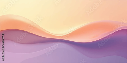 Soft pastel waves of orange peach and purple flowing smoothly across the frame