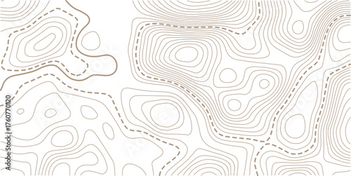 Topographic map background geographic line map with elevation assignments. Modern design with White background with topographic wavy pattern design. 