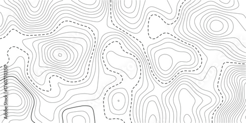 Topographic map background geographic line map with elevation assignments. White background with topographic wavy pattern design.paper texture Imitation of a geographical map shades.topographic, topo
