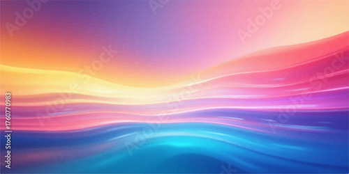 Vibrant abstract aurora borealis sky with flowing waves of light and color
