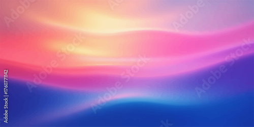 Abstract flowing waves of vibrant pink orange and blue light creating a dreamy ethereal background