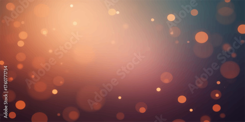 Soft focus warm orange and blue bokeh lights creating a dreamy and magical abstract background effect