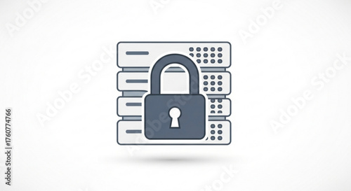 Server data protection concept of data security, cybersecurity, information privacy, and network security for business and personal use