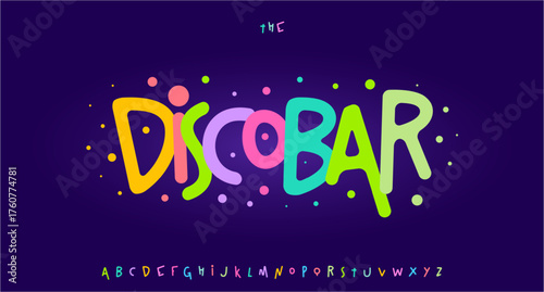 Φωτογραφία Quirky bouncy font logo alphabet festive disco playful typography, rounded witty lettering for kids birthday, carnival poster, joyful funny headlines, creative party title text